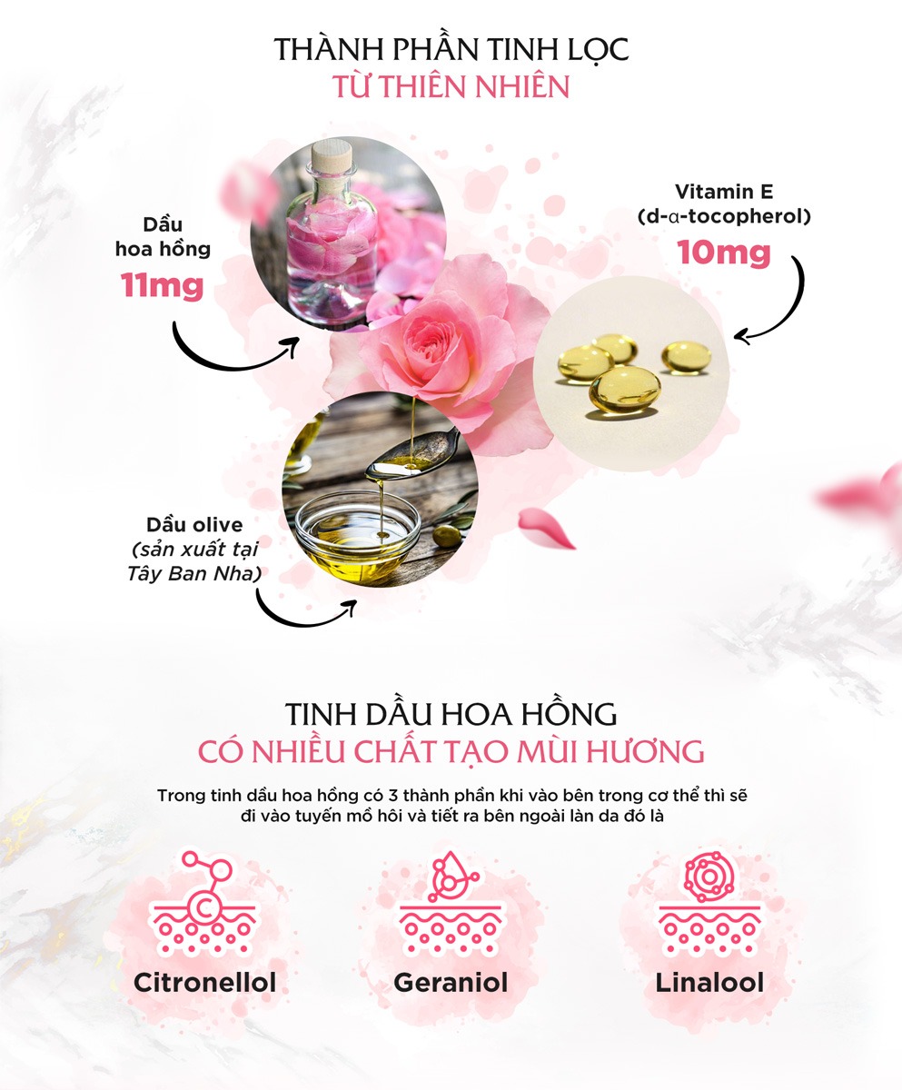 Viên uống DHC thơm cơ thể chiết xuất tinh dầu hoa hồng túi 20 ngày 40 viện