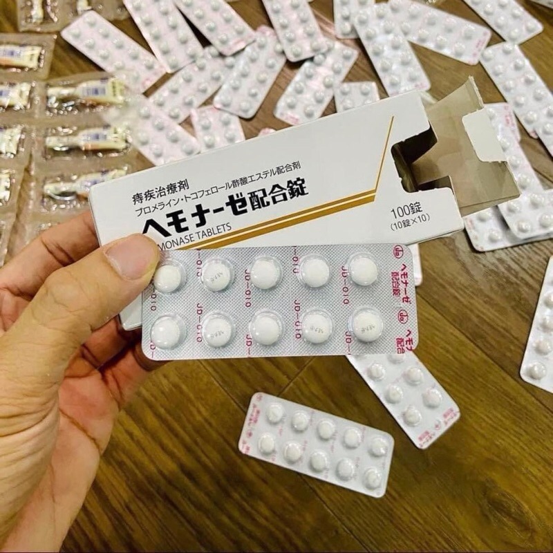 Viên uống teo trĩ, chống táo bón Hemonase Nhật bản (vỉ 10 viên)