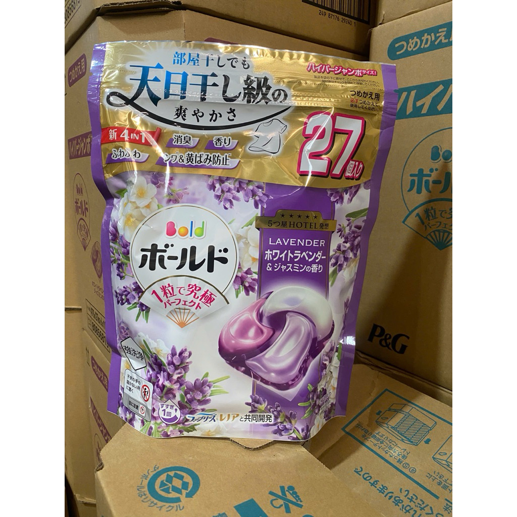 Viên giặt xả Bold P&G Nhật Bản 4in1 hương hoa túi 28 viên (2026)