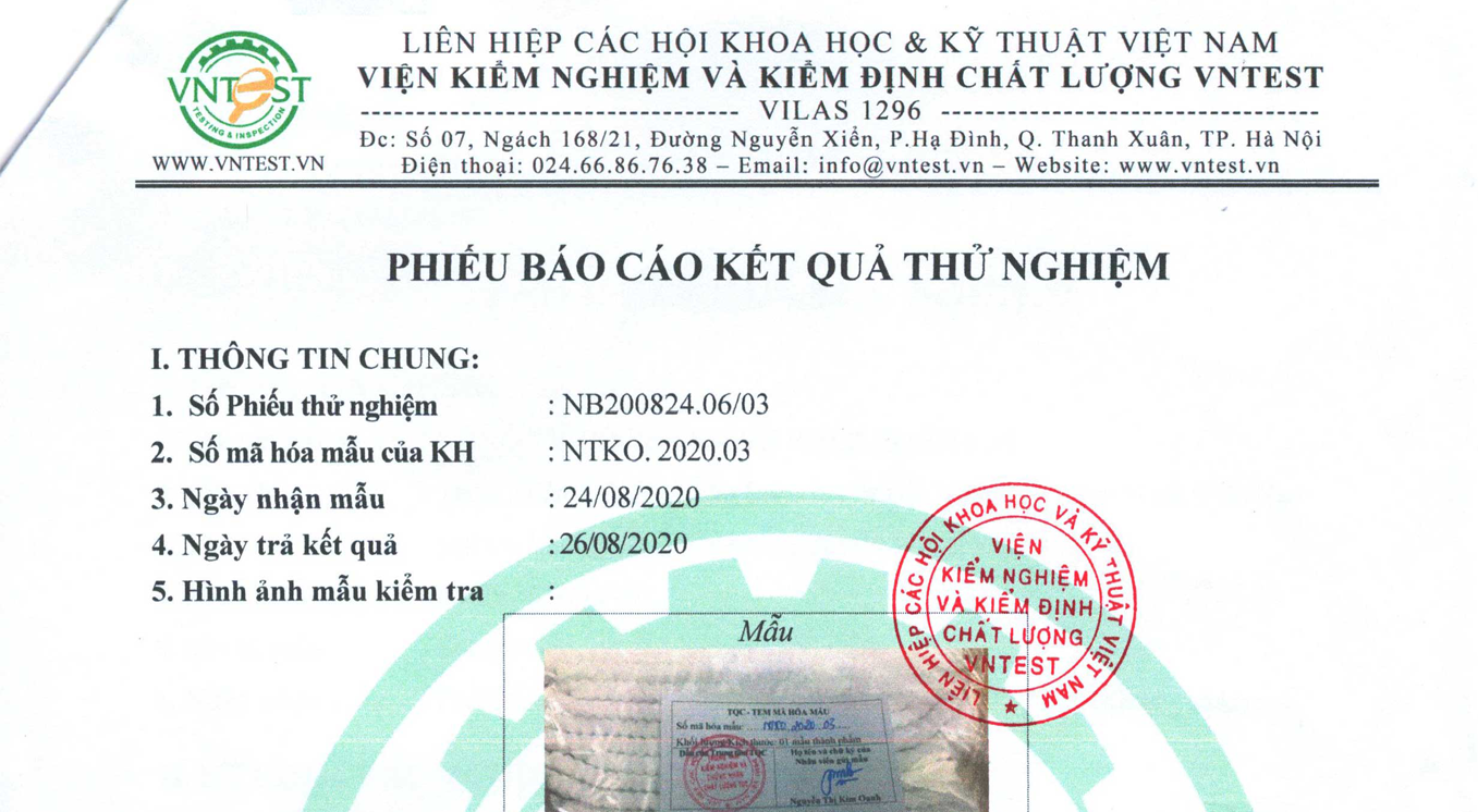 Kết quả thử nghiệm mũ con sâu Xuân Lai