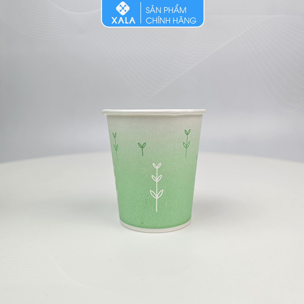 Cốc giấy dùng pha cafe 5oz in hoa lá xanh 150ml (Túi 50 chiếc)