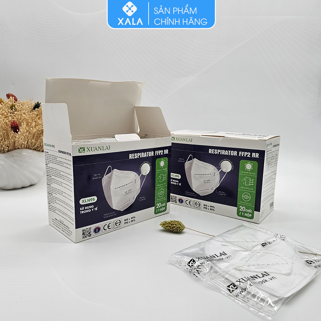 Khẩu trang N95 Xuân Lai MÀU TRẮNG (Hộp 20 chiếc)