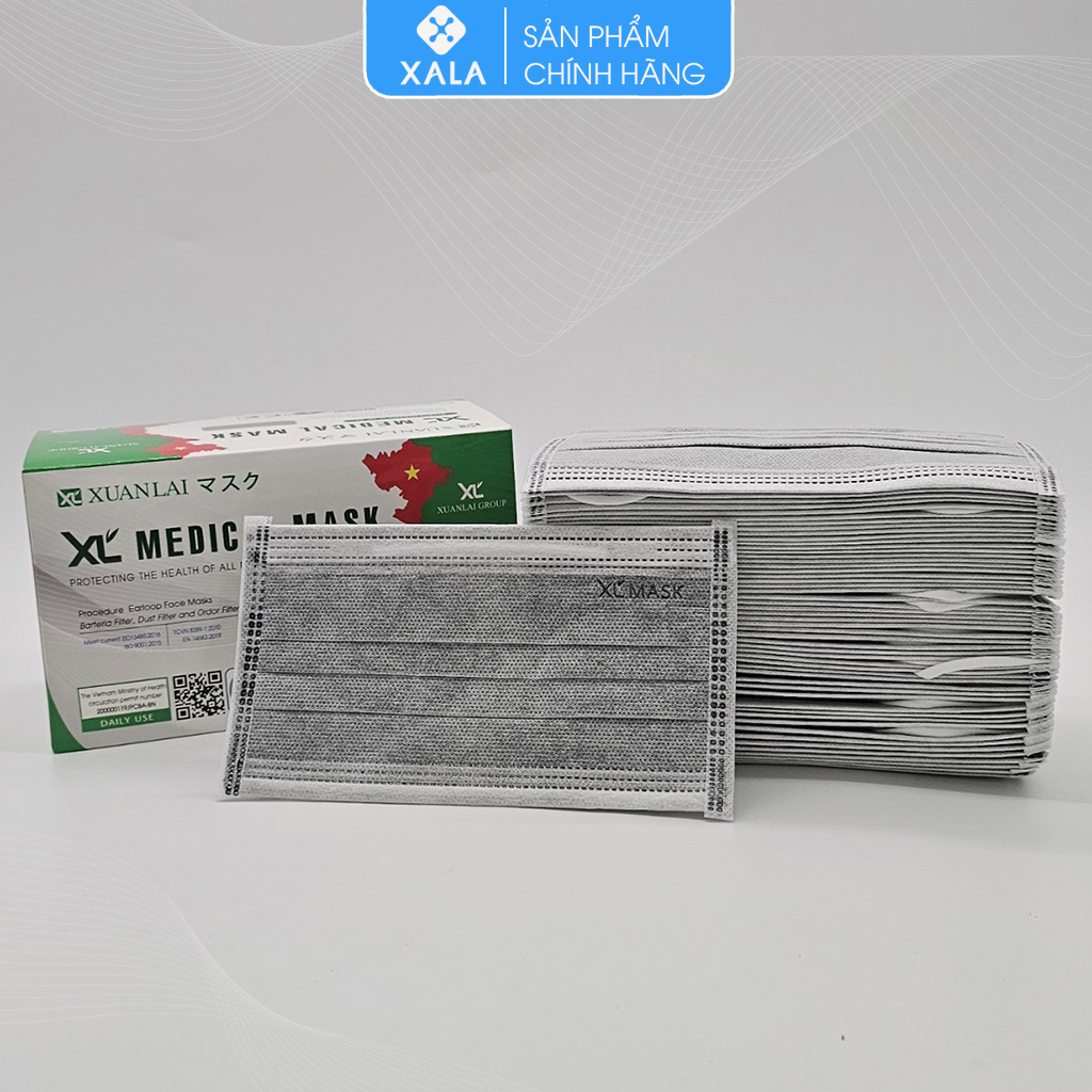 Khẩu trang y tế 4 lớp kháng khuẩn Xuân Lai (hộp 50 chiếc)