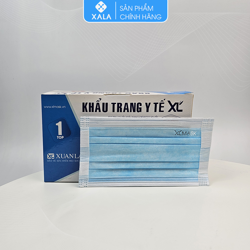 Khẩu trang y tế 4 lớp Quai vải mềm kháng khuẩn XL (hộp 50 chiếc)