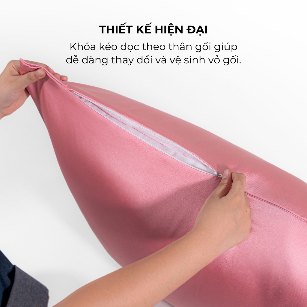 [Elegant] Vỏ Gối Nằm Lụa Satin Premium Cao Cấp Phong Cách Thanh Lịch 50x70 cm