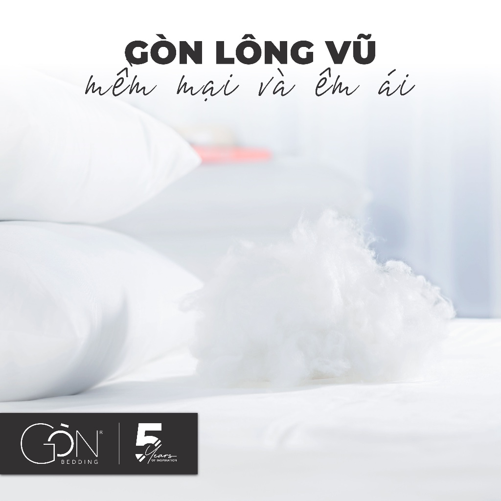 Ruột Gối Nằm Gòn Lông Vũ Kích Thước 50x70 cm