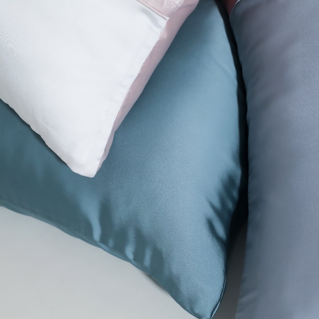 [Elegant] Vỏ Gối Nằm Lụa Satin Premium Cao Cấp Phối 2 Màu Trơn Phong Cách Thanh Lịch 50x70 cm