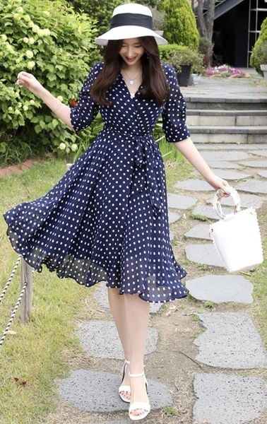 đầm chấm bi đẹp xinh dễ thương