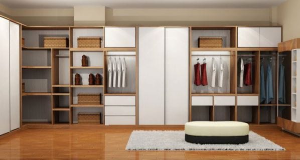 Mẫu tủ quần áo bằng nhôm kính