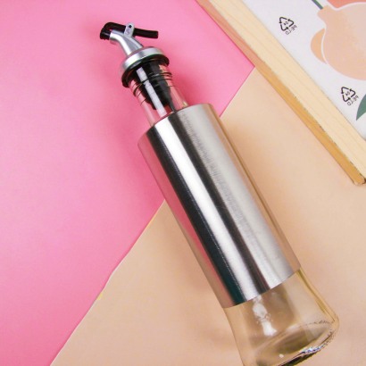 [ Đồng giá 19k] chai lọ đựng dầu thủy tinh thép 1008 (300ml)