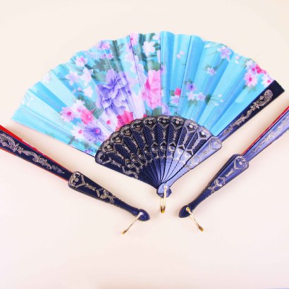 [ Đồng giá 19k] Quạt gấp lụa màu đồng
