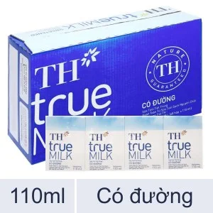 Thùng 48 hộp sữa tươi tiệt trùng ít đường TH true MILK 110ml