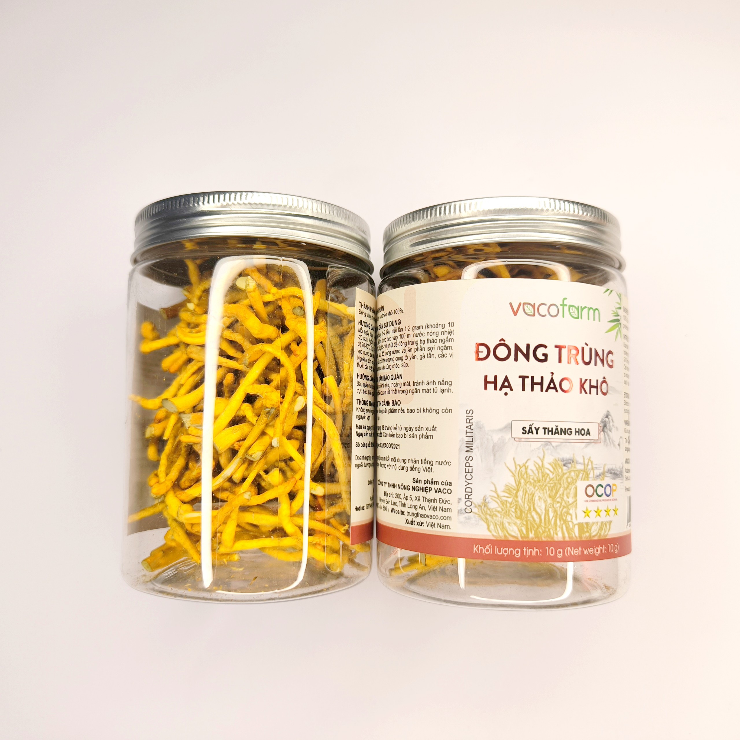 Đông trùng hạ thảo khô Vacofarm - Hũ nhựa 10g