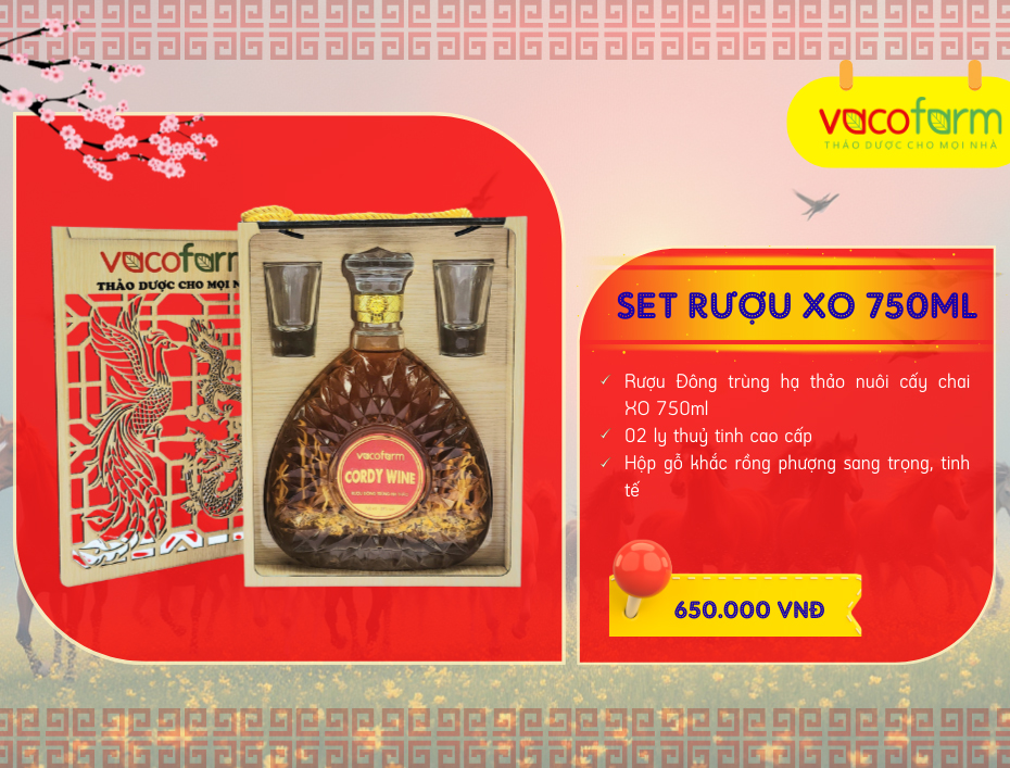 Set RƯỢU XO 750ml - Hộp gỗ