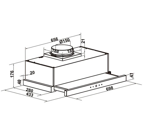 Máy hút mùi âm tủ Hafele HC-H7031TB