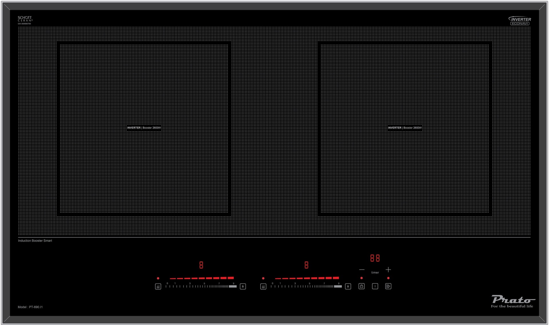 Bếp từ Prato 2 vùng nấu PT-690.I1