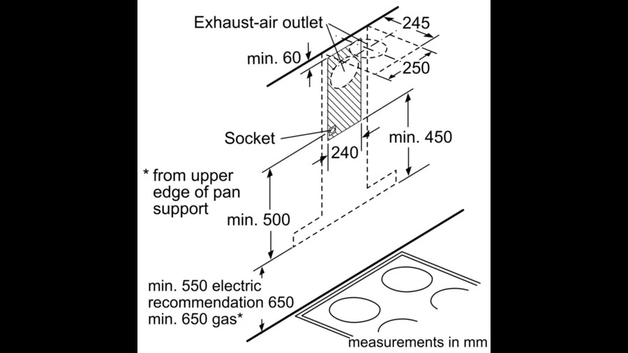 Máy hút mùi chữ T Bosch DWB77CM50 seri 6