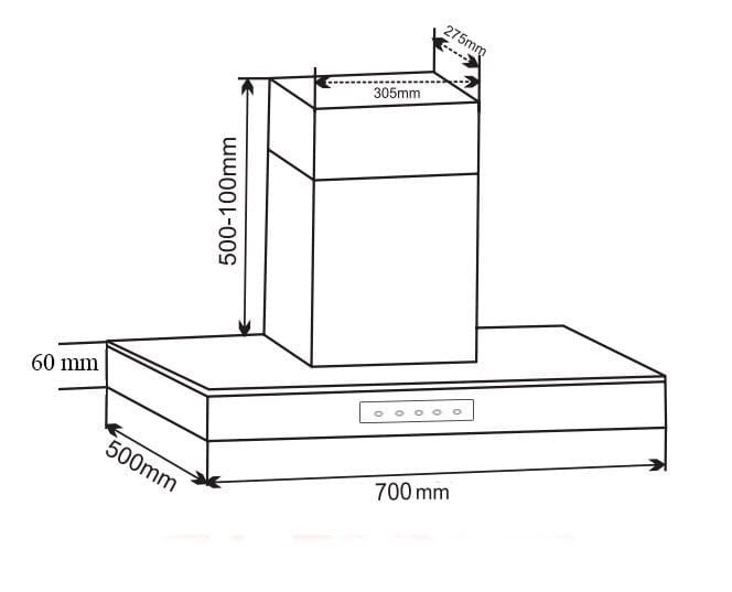 Máy hút mùi Prato chữ T PT-368.H2