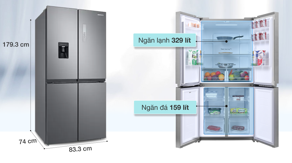 Tủ lạnh Samsung Inverter 511 lít Multi Door RF48A4010M9/SV
