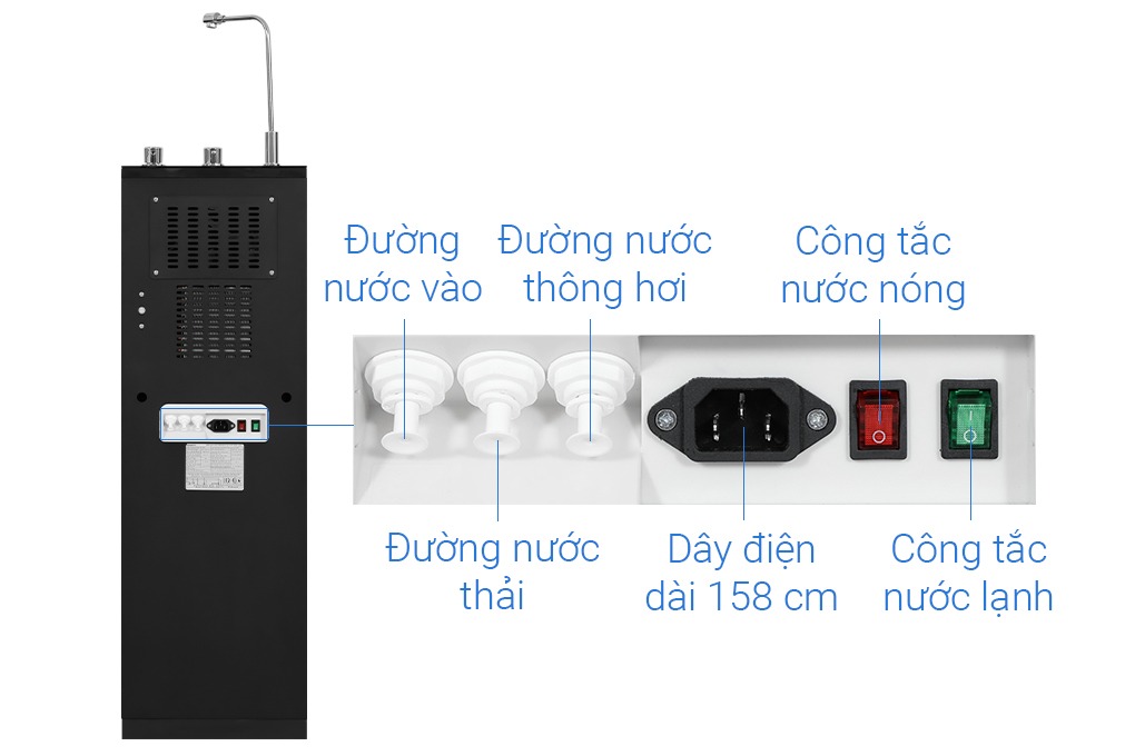 Máy lọc nước Kangaroo Hydrogen 8 lõi tích hợp nóng lạnh KG10A9I