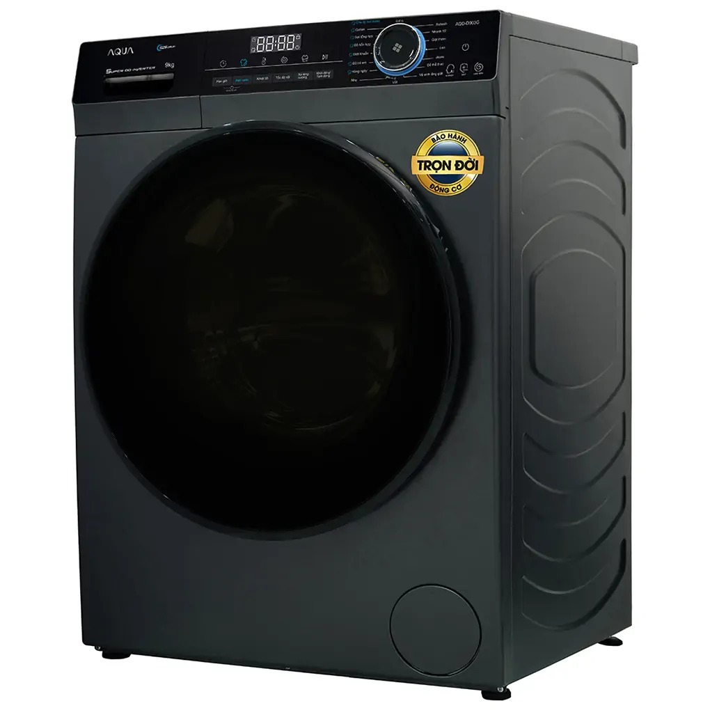 Máy Giặt Aqua Inverter lồng ngang 9 Kg AQD-D903G.BK