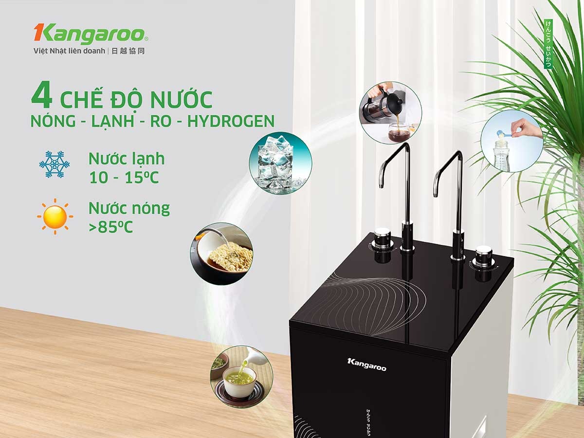 Máy lọc nước Kangaroo Hydrogen 11 lõi tích hợp nóng lạnh KG10A68
