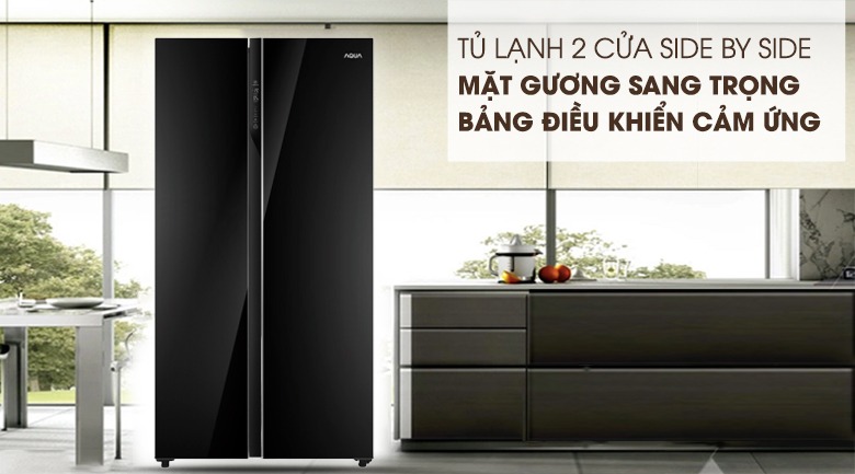 Tủ lạnh Aqua Inverter 550 lít Side By Side AQR-S612XA(WCB)