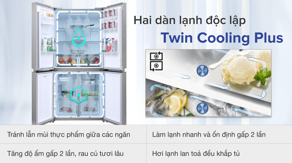 Tủ lạnh Samsung Inverter 511 lít Multi Door RF48A4010M9/SV