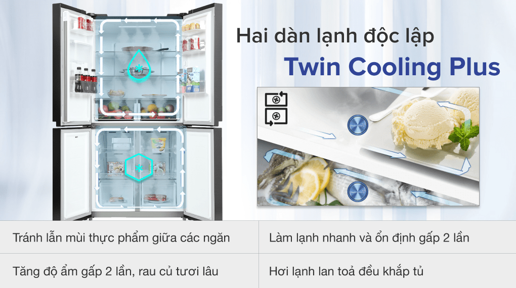 Tủ lạnh Samsung Inverter 511 lít Multi Door RF48A4010B4/SV