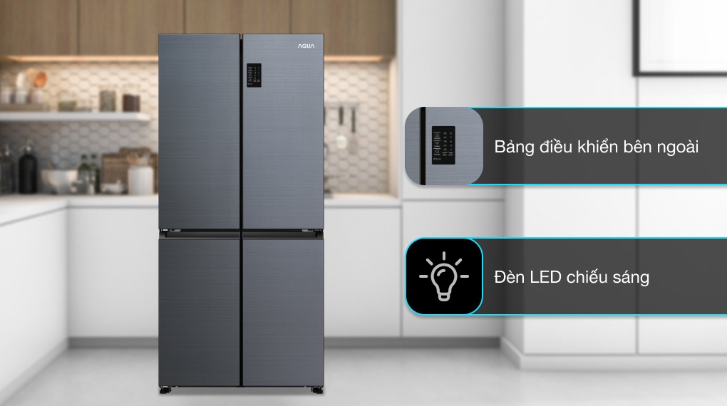 Tủ lạnh Aqua Inverter 469 lít Multi Door AQR-M536XA(SL)