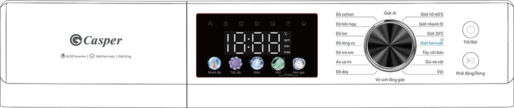 Máy giặt Casper cửa ngang ProWash 8kg WF-D8VWR1