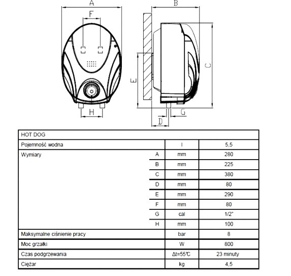 Bình nóng lạnh 5 lít Ferroli HotDog 5L LCB