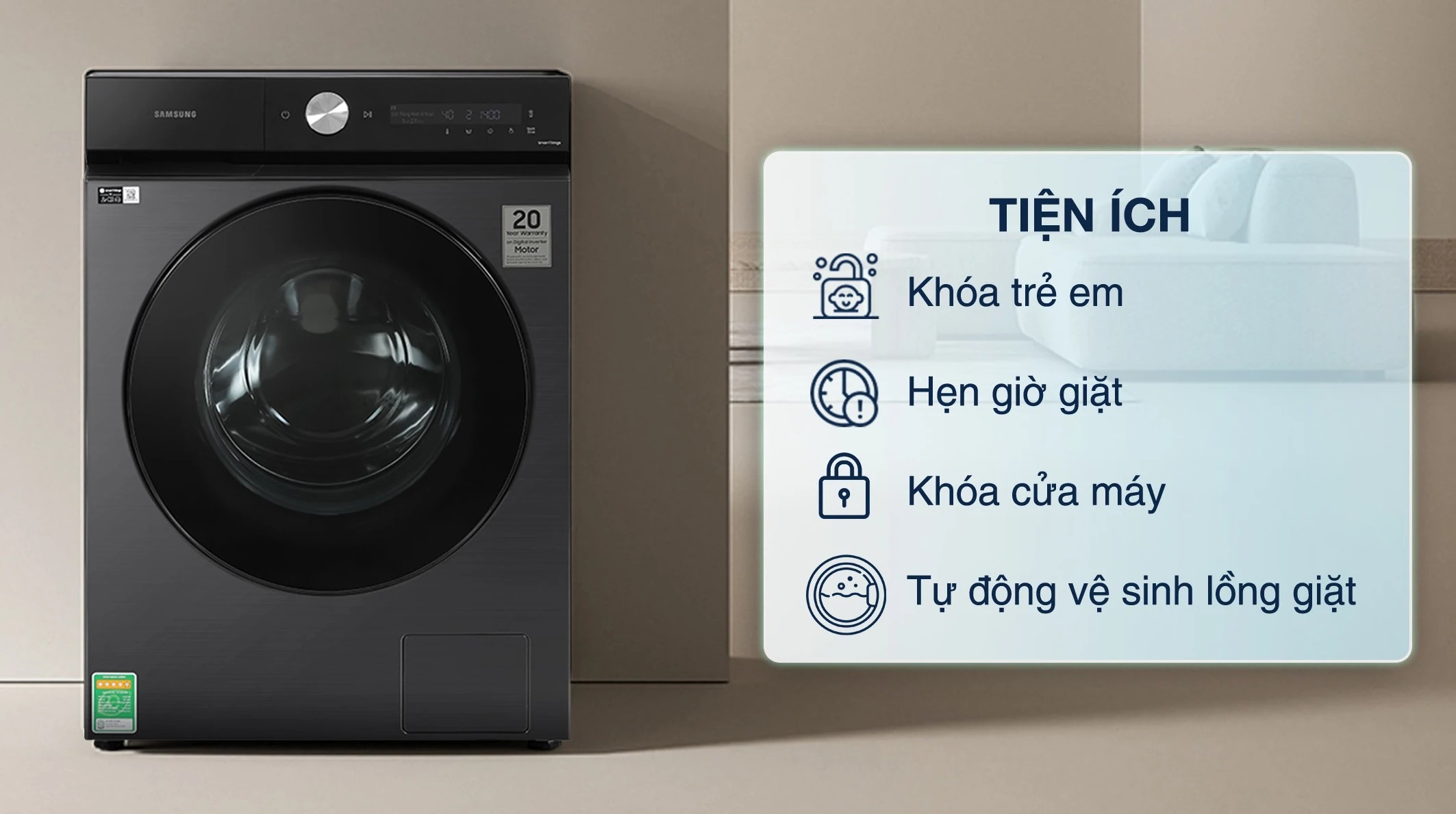 Máy giặt Samsung Inverter 12 kg WW12CB944DGBSV