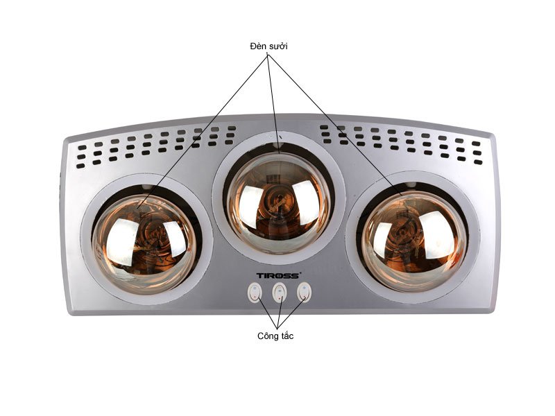 Đèn sưởi nhà tắm Tiross 3 bóng TS9292