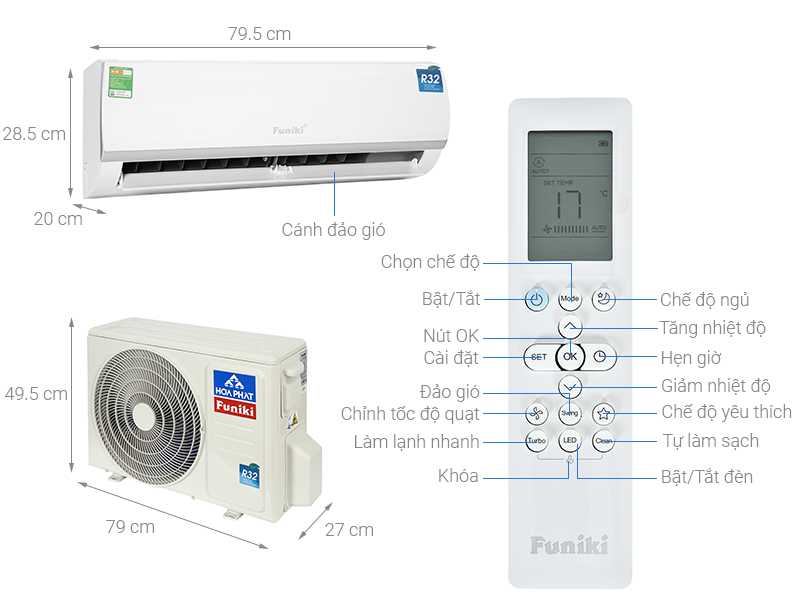 Điều hòa Funiki 18000 BTU một chiều HSC18TMU