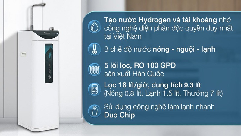 Máy lọc nước Kangaroo Hydrogen ion kiềm 5 lõi nóng lạnh KG10A7ES