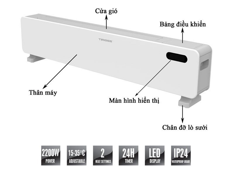 Máy sưởi sàn nhà Tiross TS9448