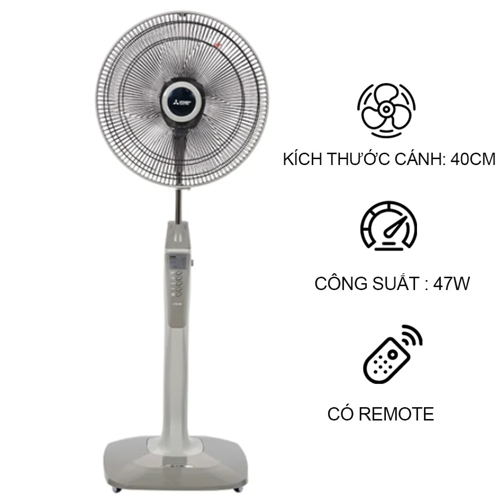 Quạt cây Mitsubishi LV16-RA SF-GY (xám nhạt)
