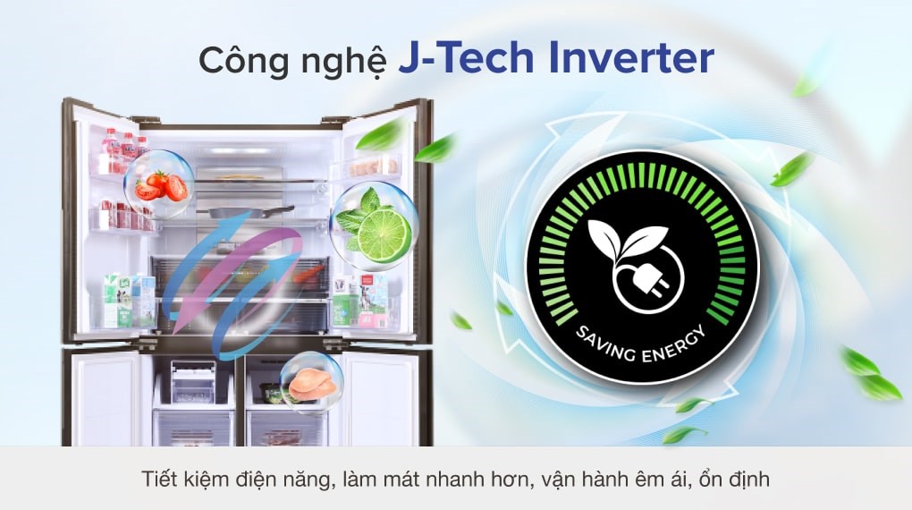 Tủ lạnh Sharp Inverter 572 lít Multi Door SJ-FX640V-SL