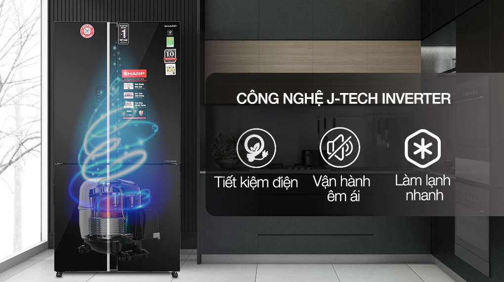 Tủ lạnh Sharp Inverter 639 lít Multi Door SJ-FXP640VG-BK