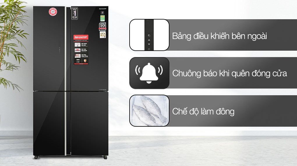 Tủ lạnh Sharp Inverter 639 lít Multi Door SJ-FXP640VG-BK