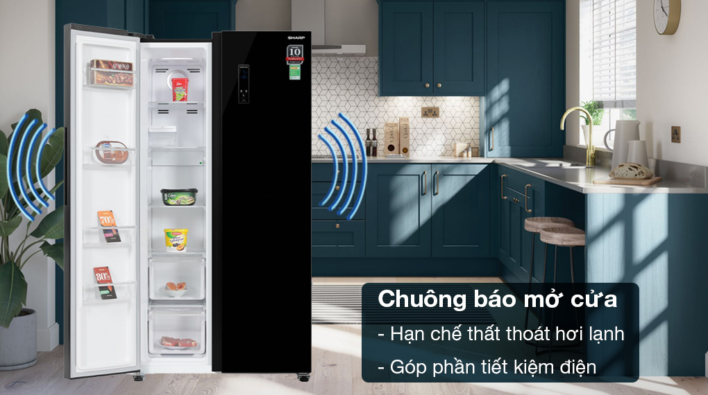 Tủ lạnh Side By Side Sharp Inverter 532 lít SJ-SBX530VG-BK