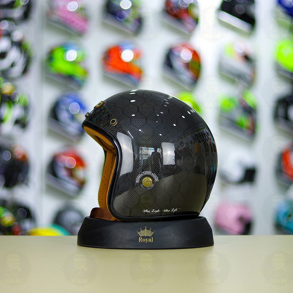 Mũ Bảo Hiểm 3/4 BULLDOG Heli Carbon