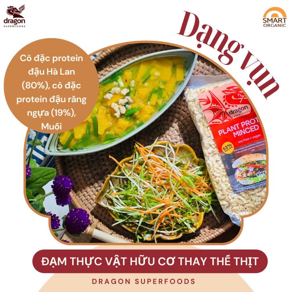 Đạm protein thịt vụn chay hữu cơ 200gr - Dragon
