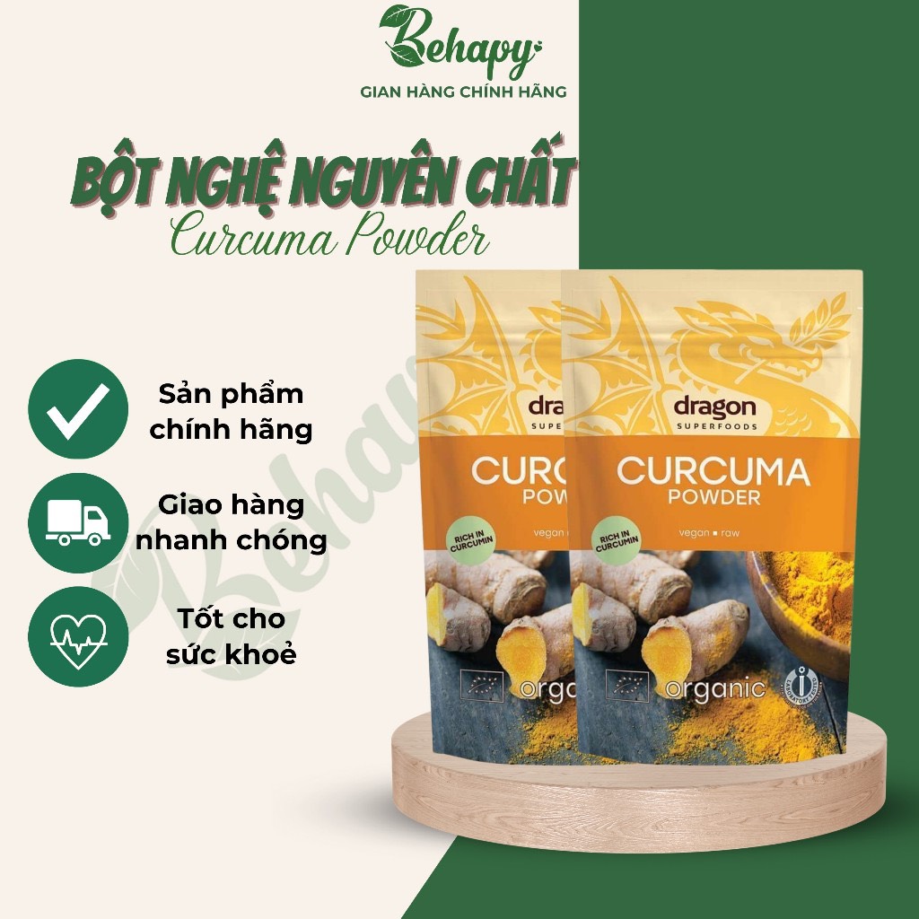 Bột nghệ nguyên chất hữu cơ 150gr Dragon