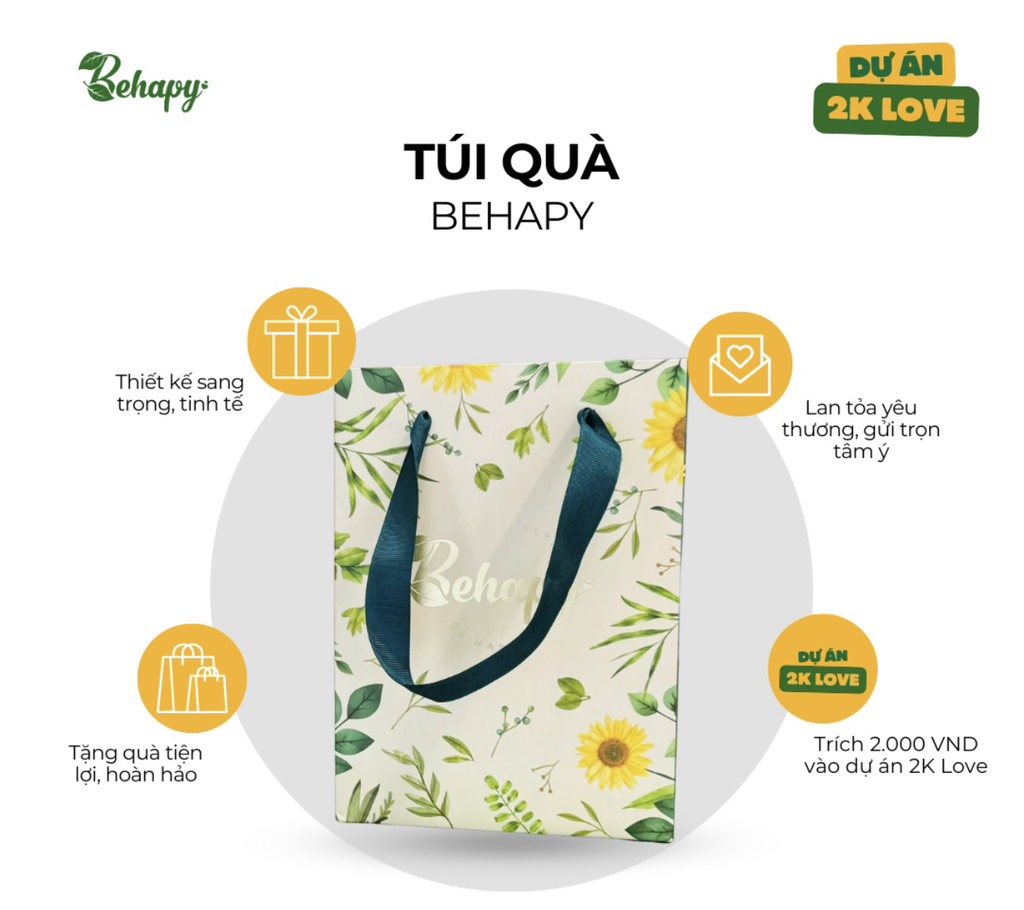 Túi Giấy Quà Xanh Lá Behapy (size nhỏ)