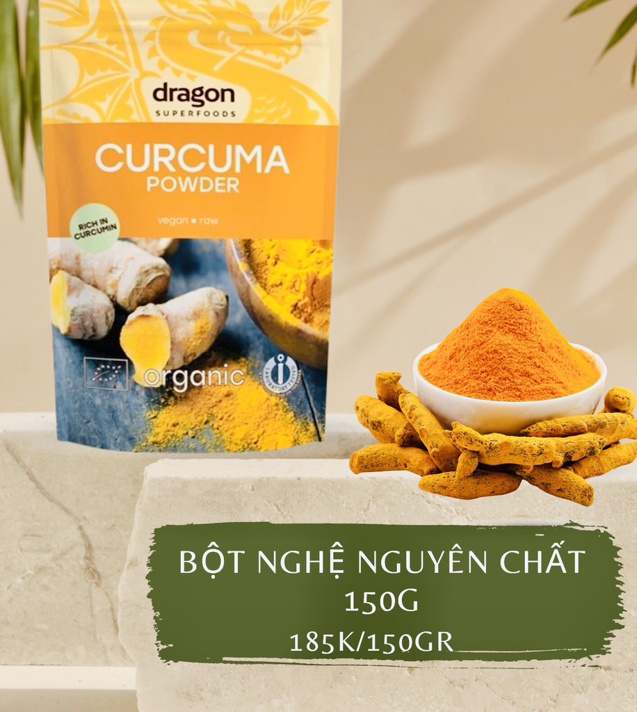 Bột nghệ nguyên chất hữu cơ 150gr Dragon