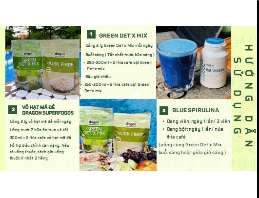 Bột tảo Blue Spirulina hữu cơ 75gr - Dragon