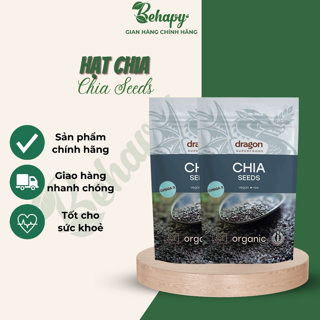 Hạt chia đen hữu cơ 200gr - Dragon