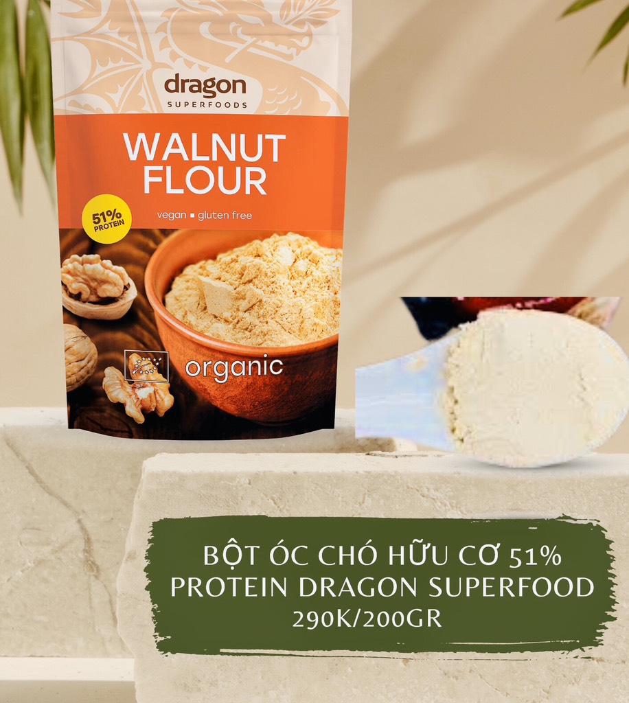 Bột Óc Chó Hữu Cơ 51% Protein 200gr - Dragon